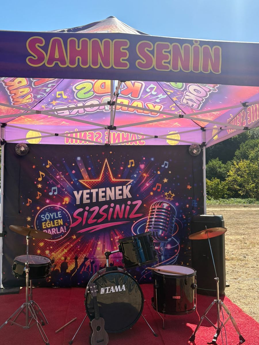 Davul setli Kids Karaoke çadırı